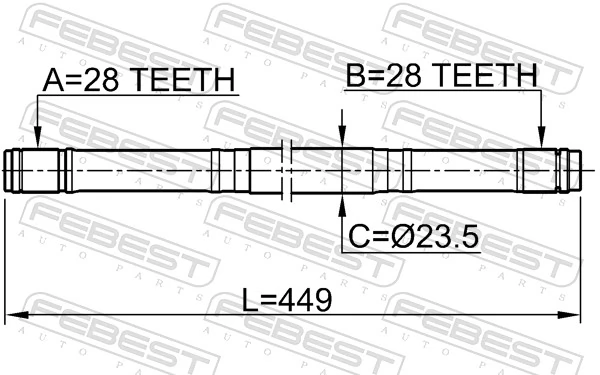 Полуось передняя, правая на Honda Civic VI EJ9, EK3/4