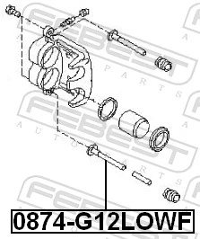 0874G12LOWF Febest Направляющая суппорта переднего нижняя