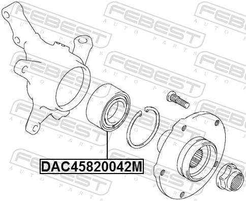 DAC45820042M Febest Подшипник ступицы передней