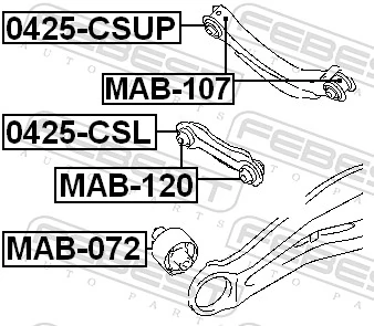 MAB120 Febest Сайлентблок задней поперечной тяги