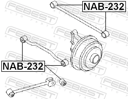 NAB232 Febest Сайлентблок заднего поперечного рычага
