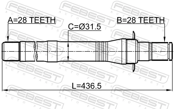 1212CM10MT4WD Febest Приводной вал промежуточный