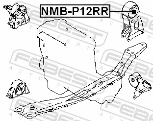 NMBP12RR Febest Подушка (опора) двигателя, задняя (сайлентблок)