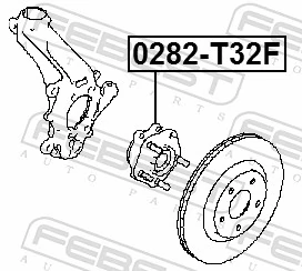 0282T32F Febest Ступица колеса передняя