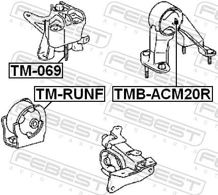 TMBACM20R Febest Подушка (опора) двигателя, задняя (сайлентблок)
