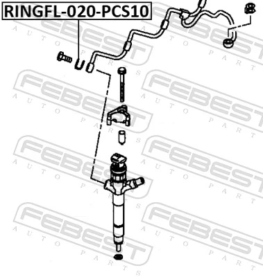 RINGFL020PCS10 Febest Шайба форсунки верхняя