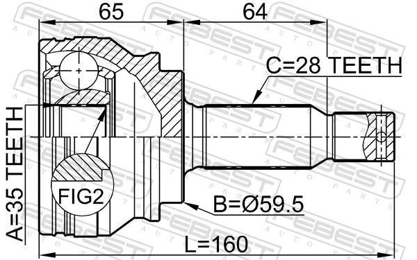  Junta homocinética externa dianteira Mitsubishi Outlander III SUV (GF, GG) (2010 - 2022) III