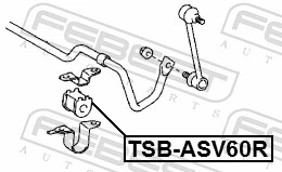 TSBASV60R Febest Прокладка стабильзатора заднего
