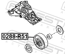 0288R51 Febest Ролик приводного ремня, паразитный