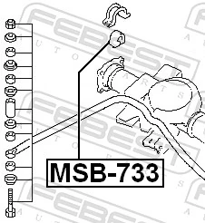 MSB733 Febest Прокладка стабильзатора заднего