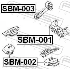 Coxim (suporte) traseiro de motor Subaru Forester 1 S10, SF