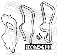 1087C100 Febest Ролик натяжителя ремня ГРМ