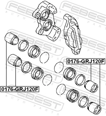 0176GRJ120F Febest Поршень тормозного суппорта переднего