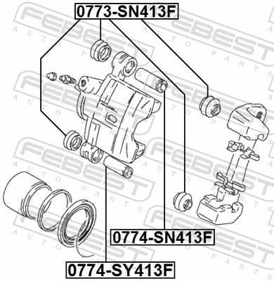 0774SY413F Febest Направляющая тормозного суппорта