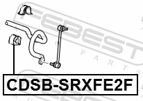 CDSBSRXFE2F Febest Разрезная втулка стабилизатора
