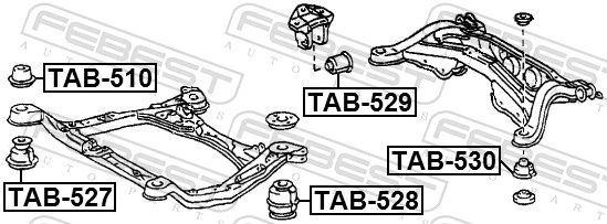 Сайлентблок балки моста на Lexus RX 300/330/350/400H U3