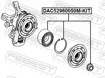 DAC52960050MKIT Febest Подшипник ступицы передней
