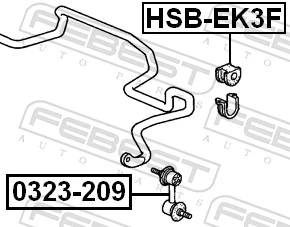 HSBEK3F Febest Разрезная втулка стабилизатора
