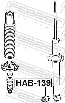 HAB139 Febest втулка крепления заднего амортизатора