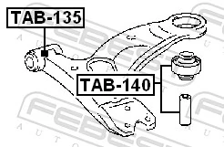 TAB140 Febest Сайлентблок нижнего переднего рычага