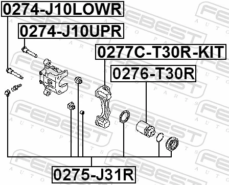 0276T30R Febest Поршень тормозного суппорта заднего
