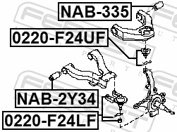 NAB335 Febest Сайлентблок верхней передней подвески