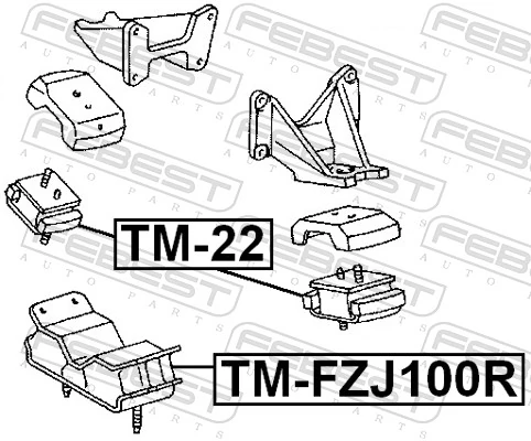 TM22 Febest Подушка передней опоры двигателя