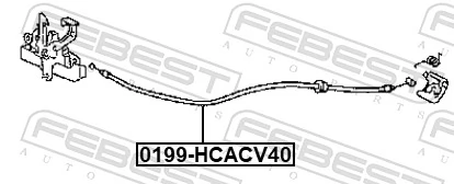 0199HCASV40 Febest Трос открытия капота
