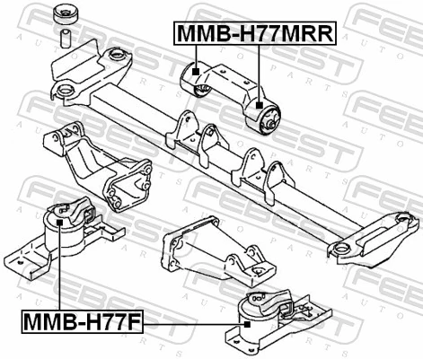 MMBH77F Febest Правая подушка двигателя