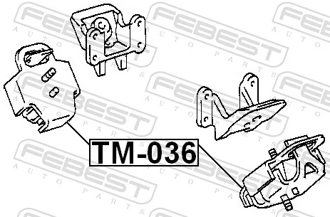 TM036 Febest Подушка передней опоры двигателя