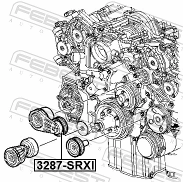 3287SRXI Febest Ролик натяжителя ремня агрегатов