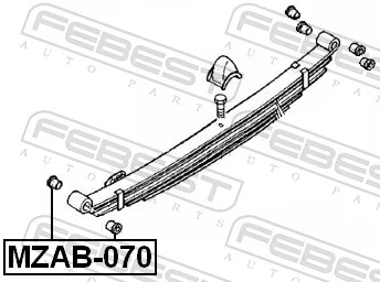 MZAB070 Febest Сайлентблок задней рессоры, передний