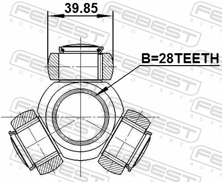 2116TT9 Febest трипоид внутреннего шруса