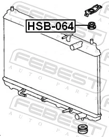 HSB064 Febest Подушка крепления радиатора верхняя