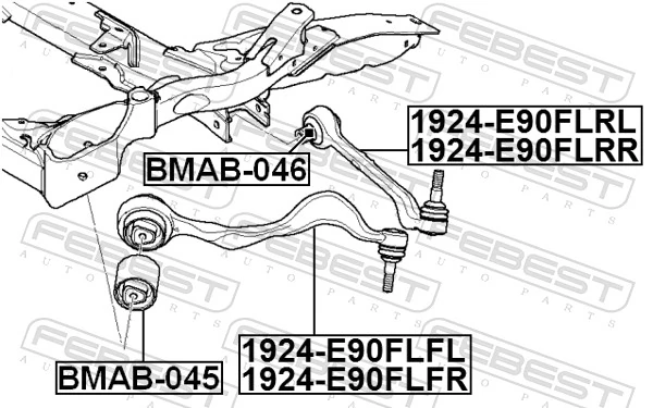 BMAB045 Febest Сайлентблок нижнего переднего рычага