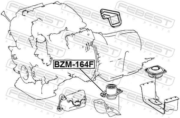 BZM164F Febest Опора двигателя, левая/правая
