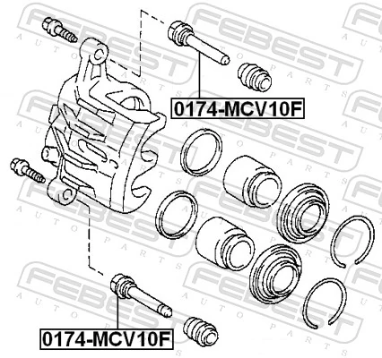 0174MCV10F Febest Направляющая суппорта переднего нижняя