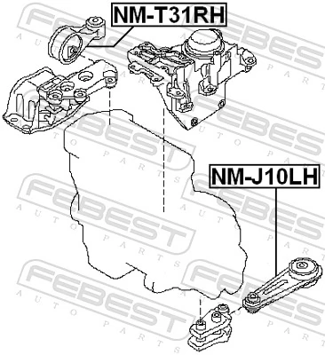 NMT31RH Febest Опора двигателя правая верхняя