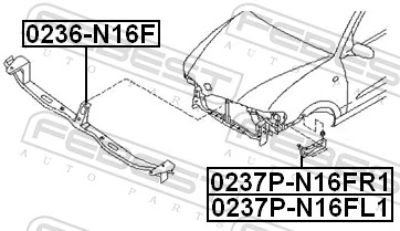 0236N16F Febest Кронштейн бампера переднего центральный