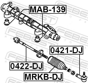 MAB139 Febest Сайлентблок крепления рулевой рейки