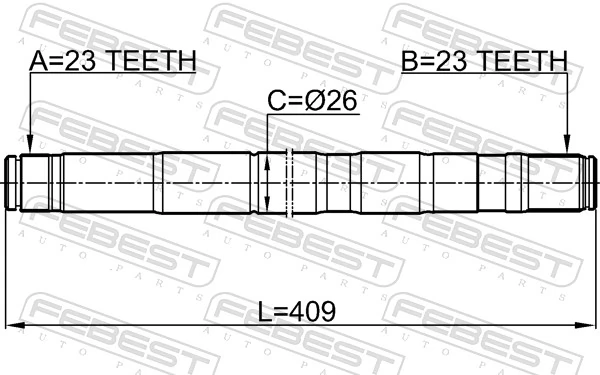 2112FOCIILH Febest Полуось передняя левая