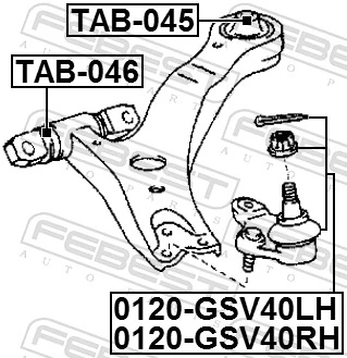 0120GSV40RH Febest Правая нижняя шаровая опора
