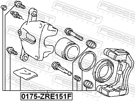 0175ZRE151F Febest Ремкомплект суппорта тормозного, переднего