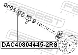 DAC408044452RS Febest Подшипник полуоси заднего моста