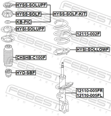 Пружина передней подвески на Hyundai Accent IV SB
