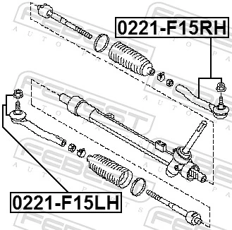 0221F15RH Febest Наружный наконечник рулевой тяги