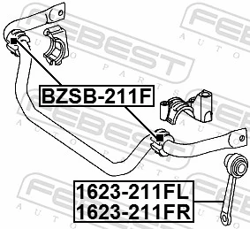 BZSB211F Febest Разрезная втулка стабилизатора