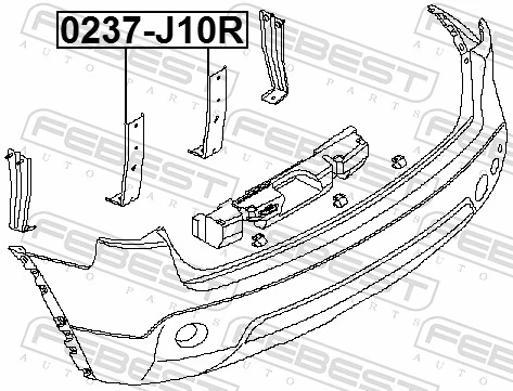 0237J10R Febest Кронштейн бампера переднего центральный