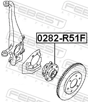 0282R51F Febest Ступица колеса передняя