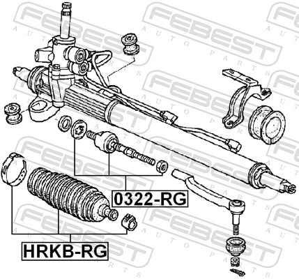 HRKBRG Febest Пыльник рулевой тяги